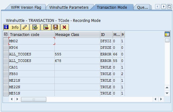 ttransaction tab values