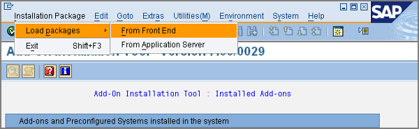 install package menu