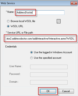 Importing a Web Service