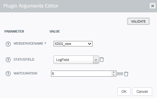 Screenshot „Parameter für „Winshuttle Update““