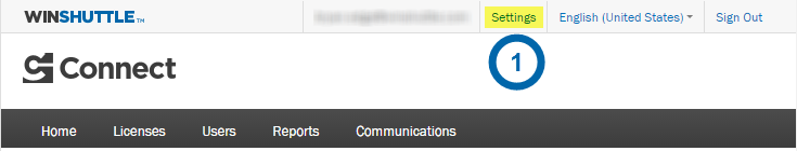 Screenshot von Connect Menü „Einstellungen“