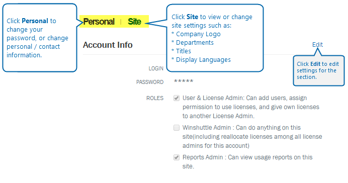 Page Paramètres Winshuttle Connect