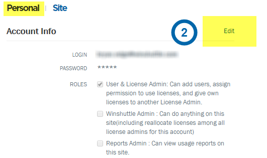 Écran Paramètres personnels Connect