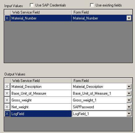 Field mapper screenshot - Designer