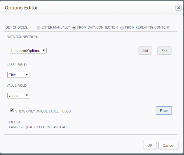 Screenshot 2: Composer Optionen-Editor
