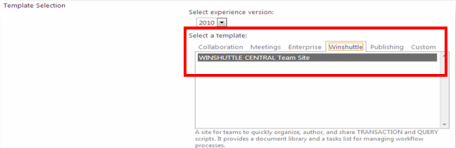 Winshuttle Central Teamwebsite