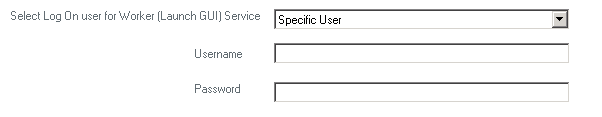 Worker Start-GUI Anmeldeoptionen