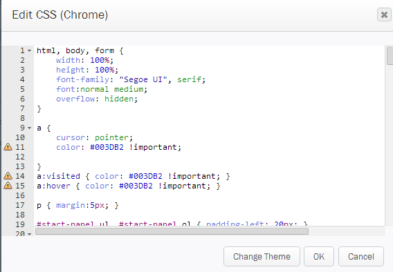 Winshuttle Composer CSS Editor