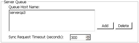 Server Queue Host Name screen