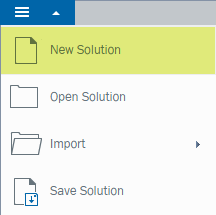 Pantallazo de la Nueva solución de Winshuttle ComposerAbre una solución nueva de Composer