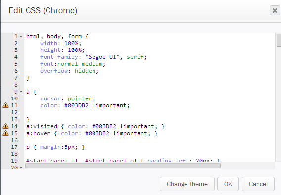 Éditeur de feuille CSS Winshuttle Composer