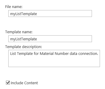 SharePoint 2013 : Capture d’écran Paramètres Enregistrer comme modèle