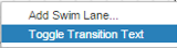 Basculer le menu Texte de transition