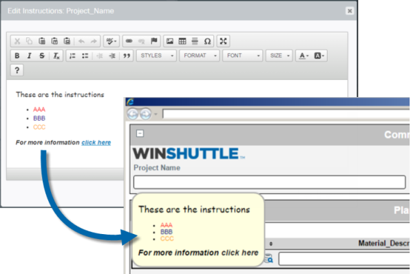 Utilisez l’éditeur Instruction de champ pour créer des instructions personnalisables interactives pour les utilisateurs de formulaire. Écran Éditeur d’instruction de champ Winshuttle Composer