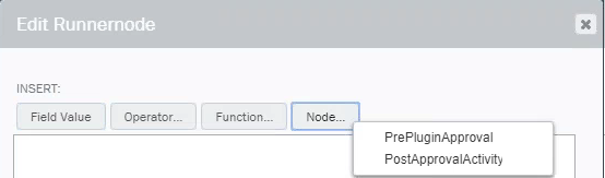 Capture d’écran Modifier le noeud Runner Mise à jour de Winshuttle