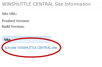 Activer le site Winshuttle Central 1