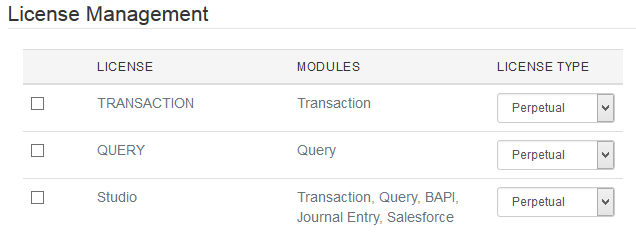 Capture d’écran Winshuttle LMS License Management
