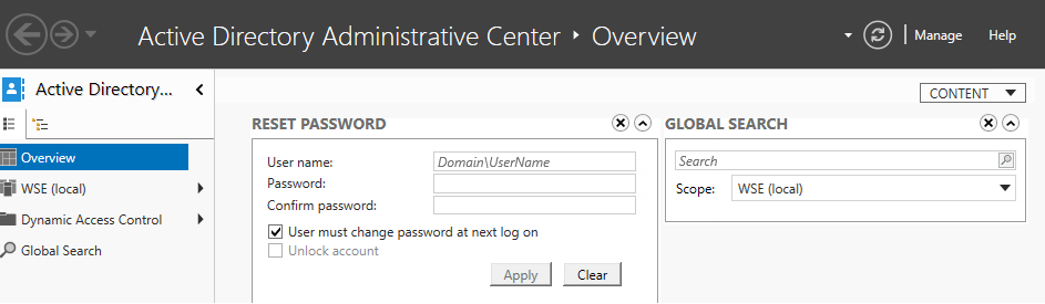 Microsoft Active Directory Administrative Center