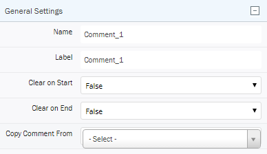 Propriétés de l’élément Commentaire Composer