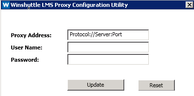 Boîte de dialogue Utilitaire Proxy LMS