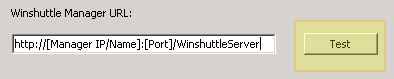 Test de l’adresse URL de Winshuttle Server Manager