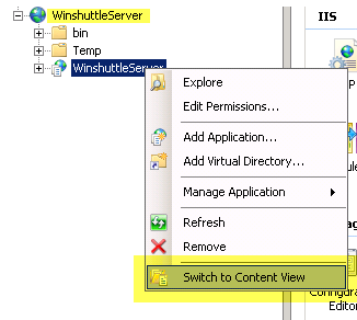 Switch to content view screen Switch to content view screen