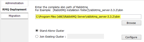 Écran Chemin par défaut de RabbitMQ