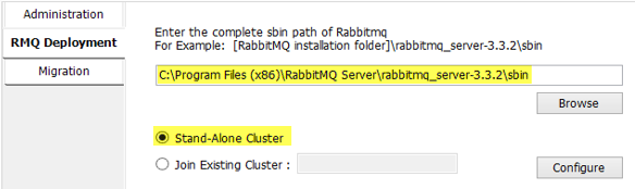 Configuration de RabbitMQ après l’installation : écran de déploiement de RMQ