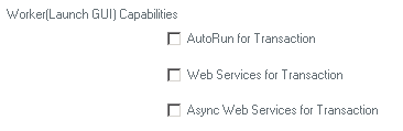 Sélection des fonctionnalités de Worker Launch GUI