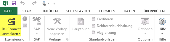 Schaltfläche zum Anmelden bei Connect