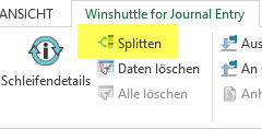Schaltfläche Split in Aktionsgruppen
