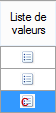 JE list of values with icon