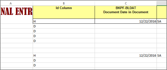 header and line item identifiers