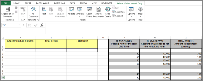 data entered in f-05 template