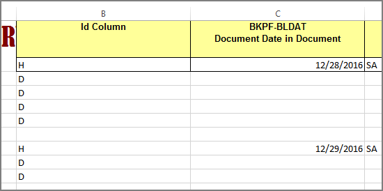 header and line item identifiers