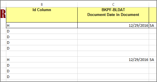 header and line item identifiers