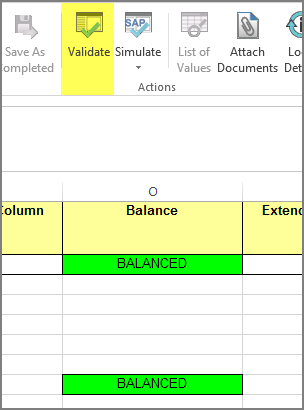 validate buton and balanced message