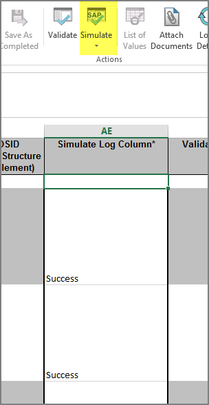 simulate button and success message