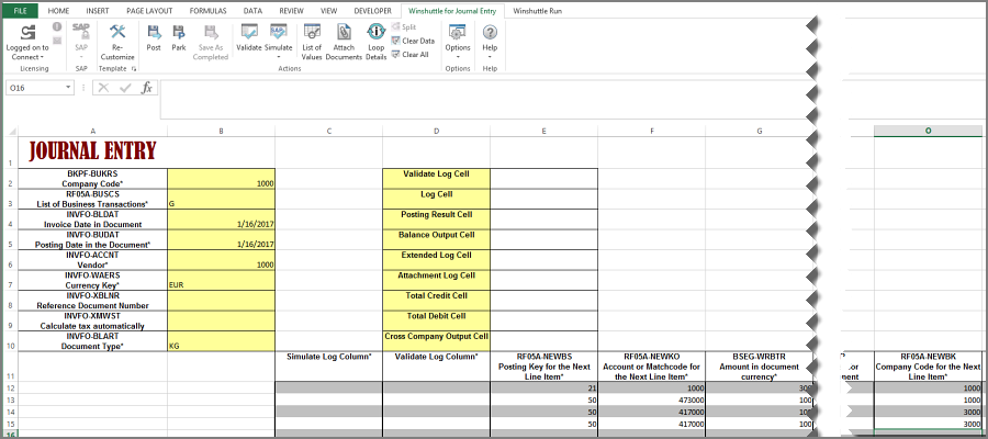 header and line item details