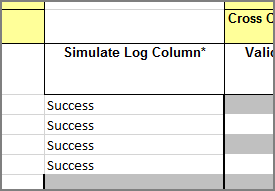 success message in simulate log column