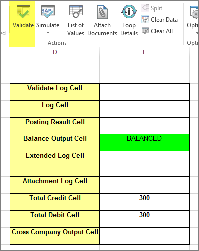 validate button and balanced message