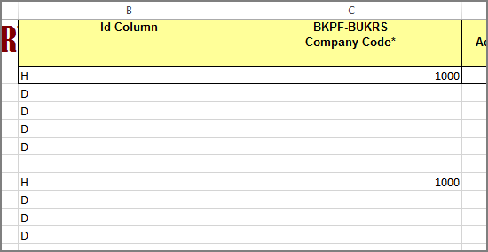 header and line item identifiers
