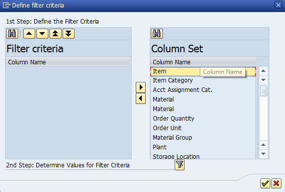 define filter criteria