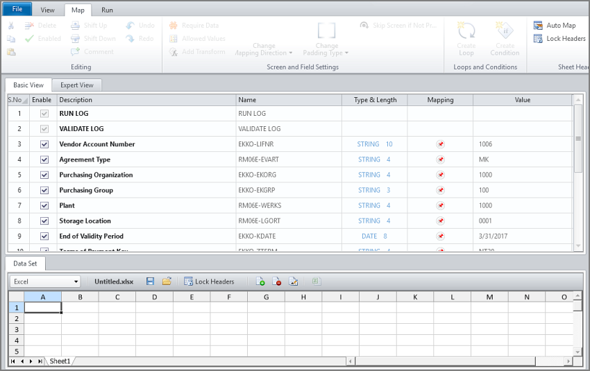 basic tab in mapper