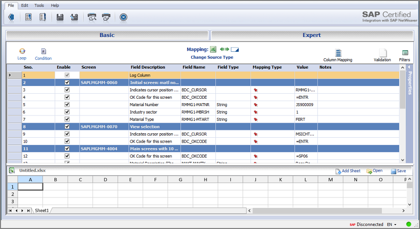 expert tab of mapper