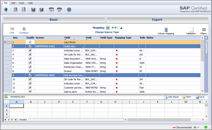 expert tab in mapper