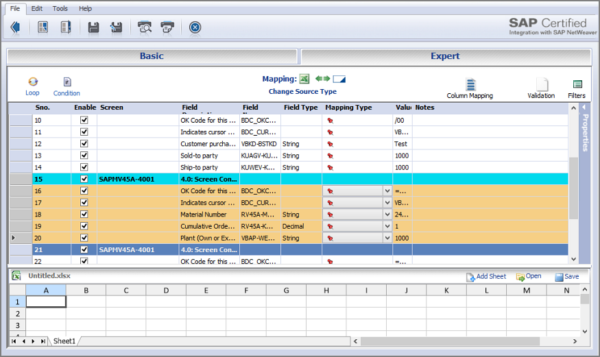 selected rows in mapper