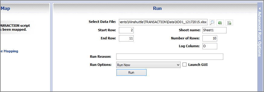 run pane