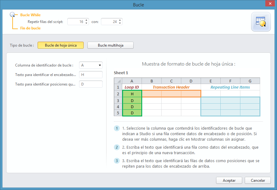 cuadro de bucle