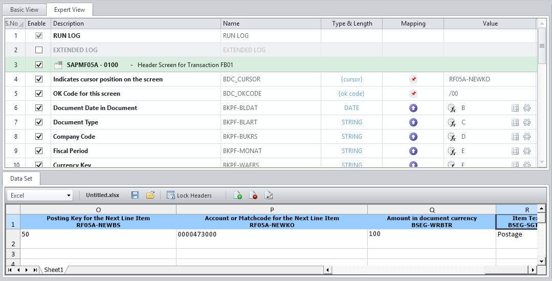 vista experta del asignador
